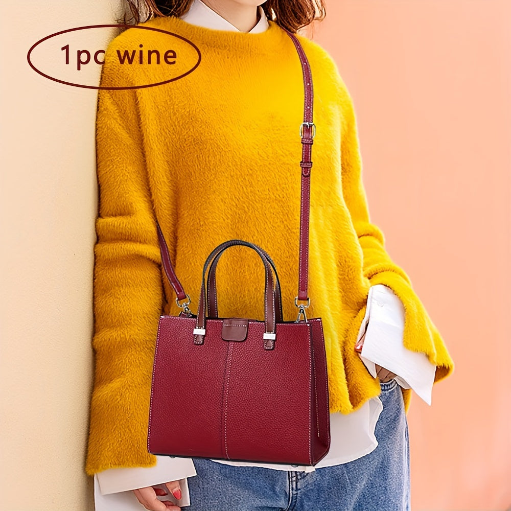 Burgundy Leather Crossbody Bag Detachable Strap Zipper Closure