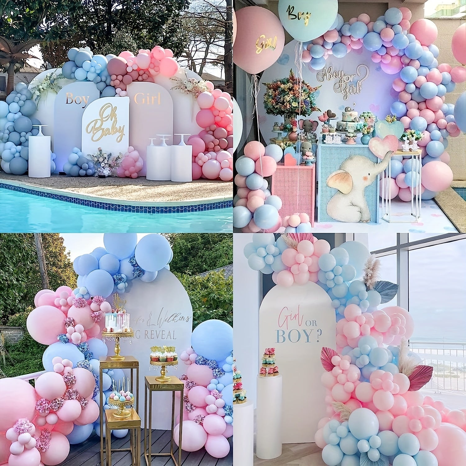 120pc Gender Reveal Pink Balloons Macaron Latex Balloons Garland Arch Kit