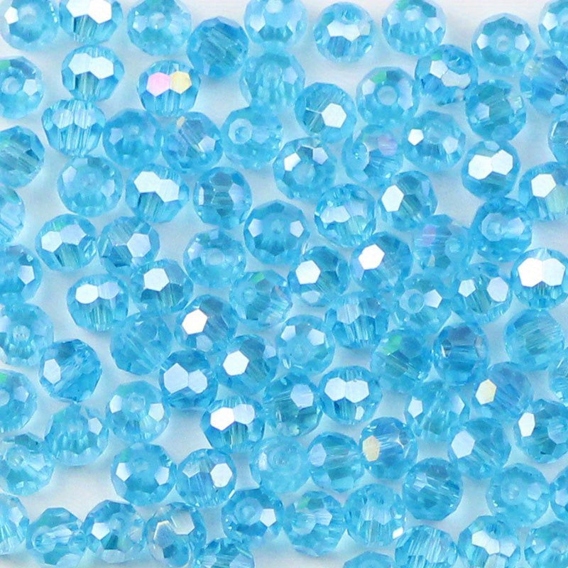 100pcs 4mm Crystal Glass Beads Rainbow AB Round Faceted Loose Beads DIY Jewelry