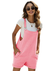 Solid Cami Jumpsuit Sleeveless Comfy Short Length Jumpsuit With Pockets