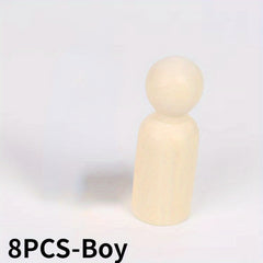 4pcs 8pcs 35MM 1.38IN 15MM 0.59IN Wooden Figures DIY Wooden Dolls