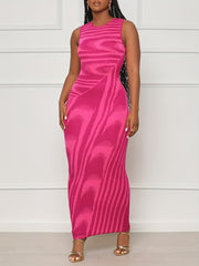 Striped Sleeveless Bodycon Dress for Women