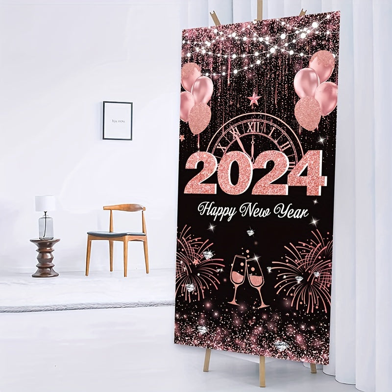 1pc Year Door Banner Party Decoration Supplies Happy Year Party Background