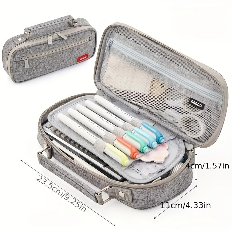 Large Capacity Stationery Storage Bag Multifunctional Canvas Pencil Case