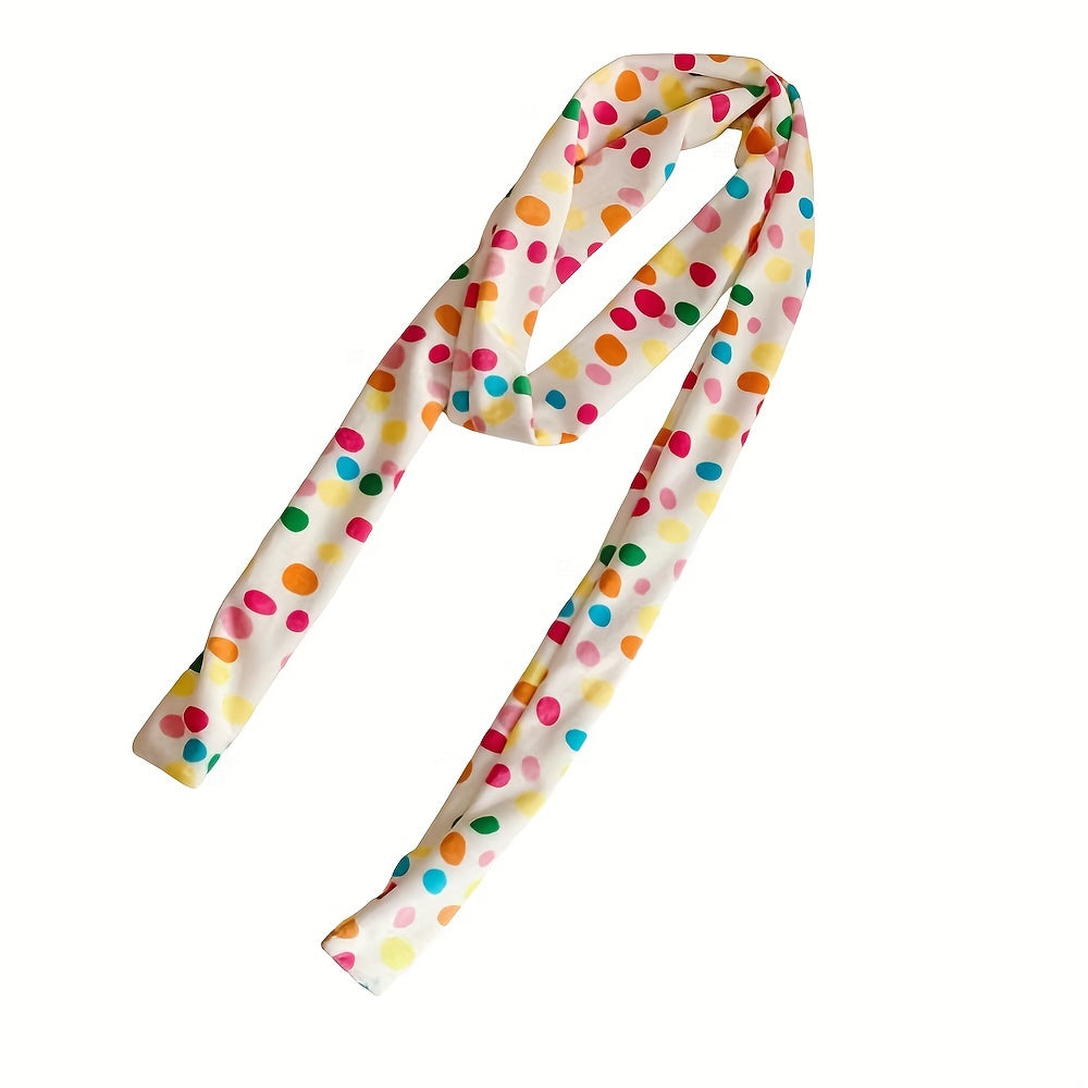 Y2K Polka Dot Neckerchief Casual Long Ribbon Skinny Scarf