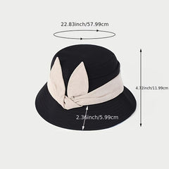 Women's Warm Bow Bucket Hat Retro Autumn Winter Fisherman Hat