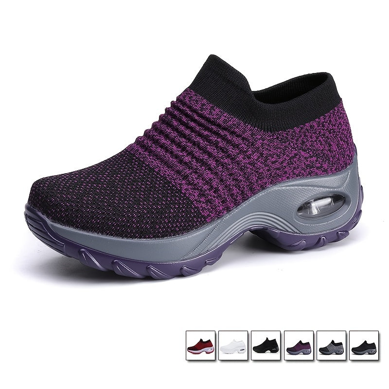 Women's Air Cushion Sole Sock Sneakers Lightweight Slip On Shoes