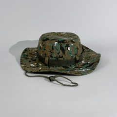 Monochrome Camouflage Fishing Hat Sun Protection Hat with Adjustable Rope