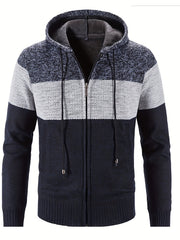 Men's Casual Hooded Cardigan Jacket Zip Up Sweater