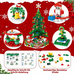 24 IN 1 Advent Calendar Christmas Tree Building Toys With Rotating Base