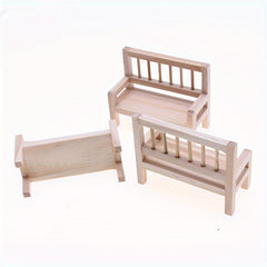 Wooden Backrest Chair Dollhouse Furniture Micro Scale Home Decor DIY