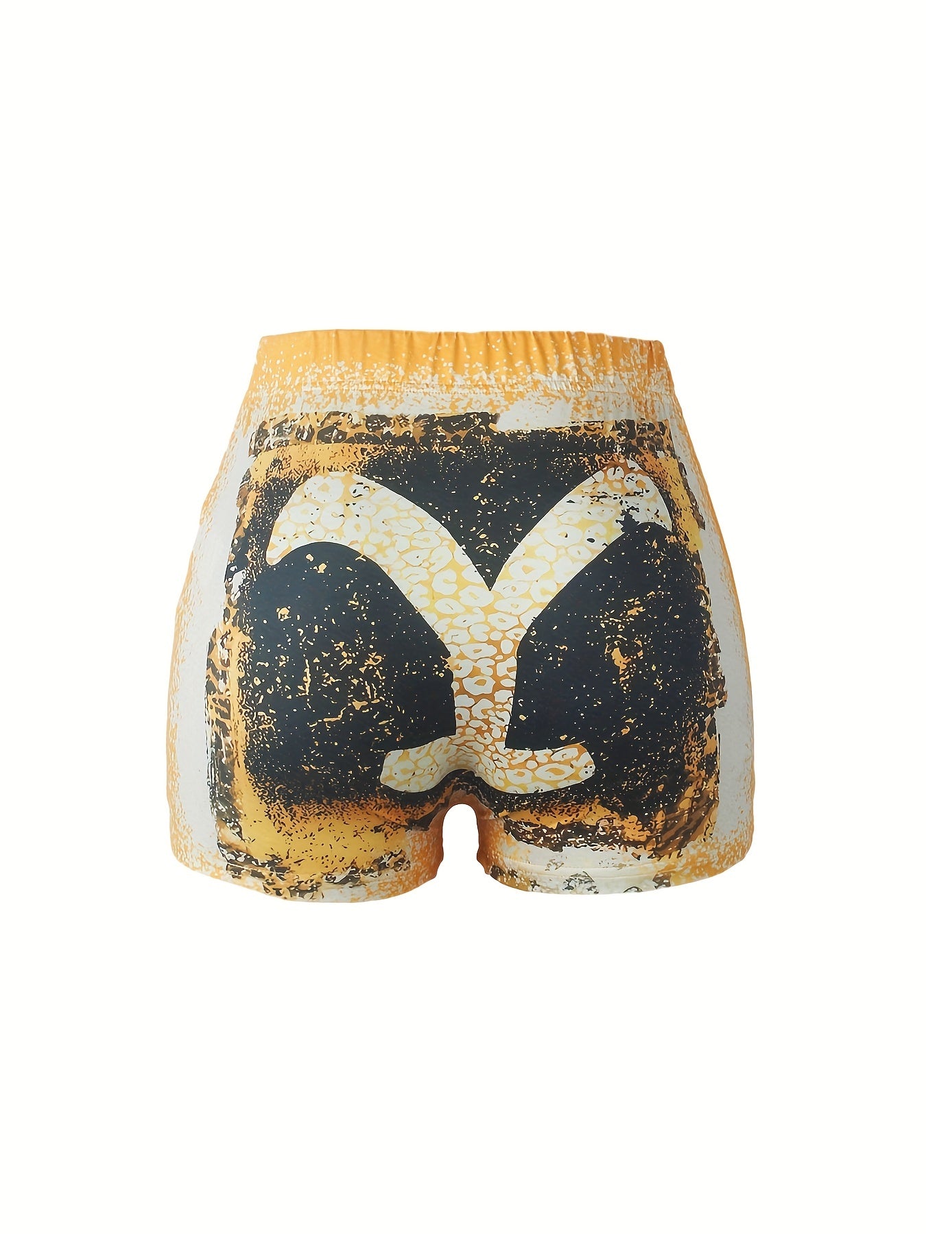 Graphic Print Skinny Shorts Casual Shorts For Spring & Summer