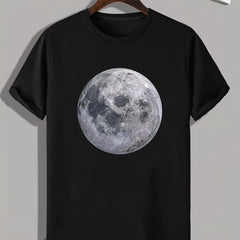 Moon Print Men's Graphic T shirt for Summer