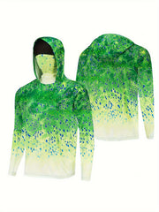 Men's Gradient Long Sleeve Hoodie With Mask Anti UV Sunscreen Sun Protection Fis