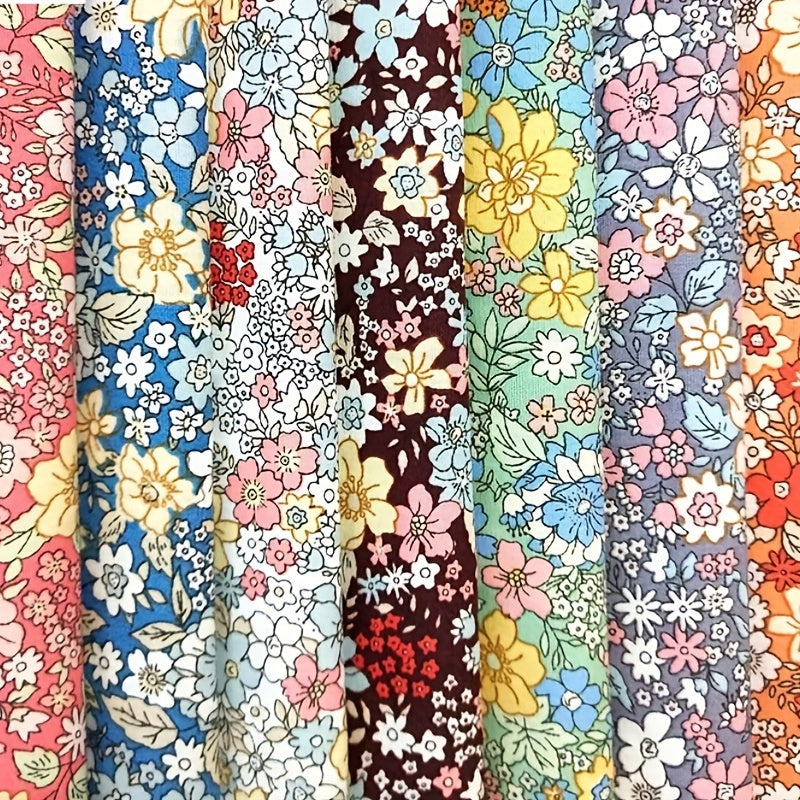 7pcs Floral Fabric Assorted PreCut Fat Quarter DIY Sewing Patchwork