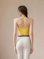 Sporty Top Criss Cross Straps High Stretch Sports Bra Activewear