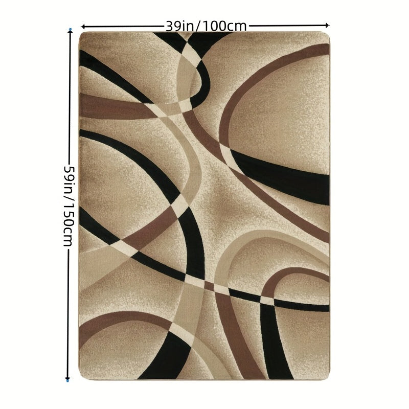 Persian Geometry Beige Abstract Area Carpet Living Room Kitchen Mat