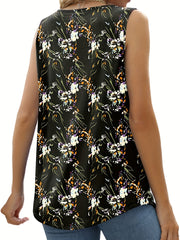 Floral Print Square Neck Tank Top