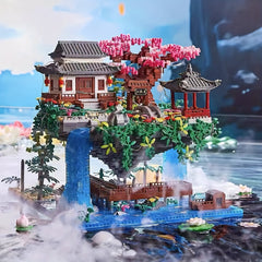 1920pcs Peach Blossom Pool Landscape Building Blocks Set