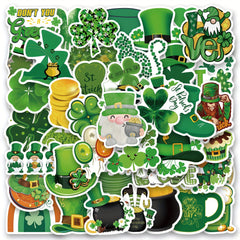 60PCS Shamrock St Patrick's Stickers Vinyl Waterproof Stickers Decals
