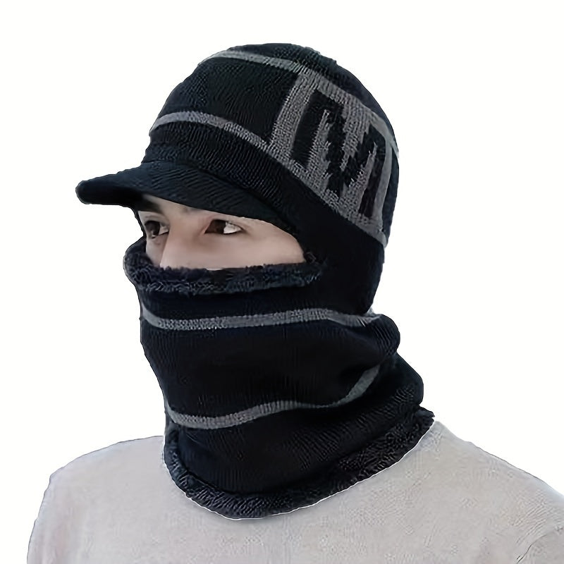 Winter Warm Zipper Knitted Hat Unisex Outdoor Cycling Coldproof Windproof