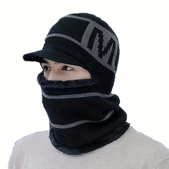 Winter Warm Zipper Knitted Hat Unisex Outdoor Cycling Coldproof Windproof