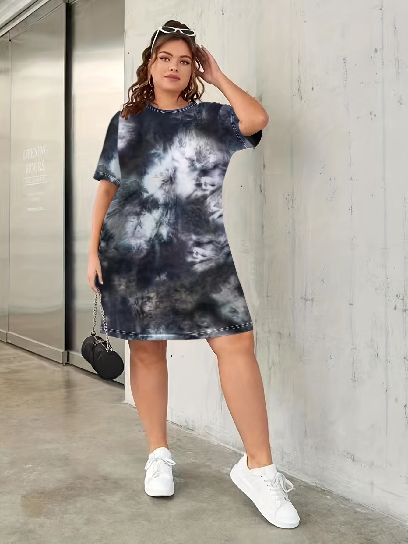 Tie Dye Print Short Sleeve T-shirt Dress
