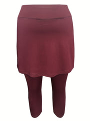 High Waist Tennis Skirted Leggings with Phone Pockets