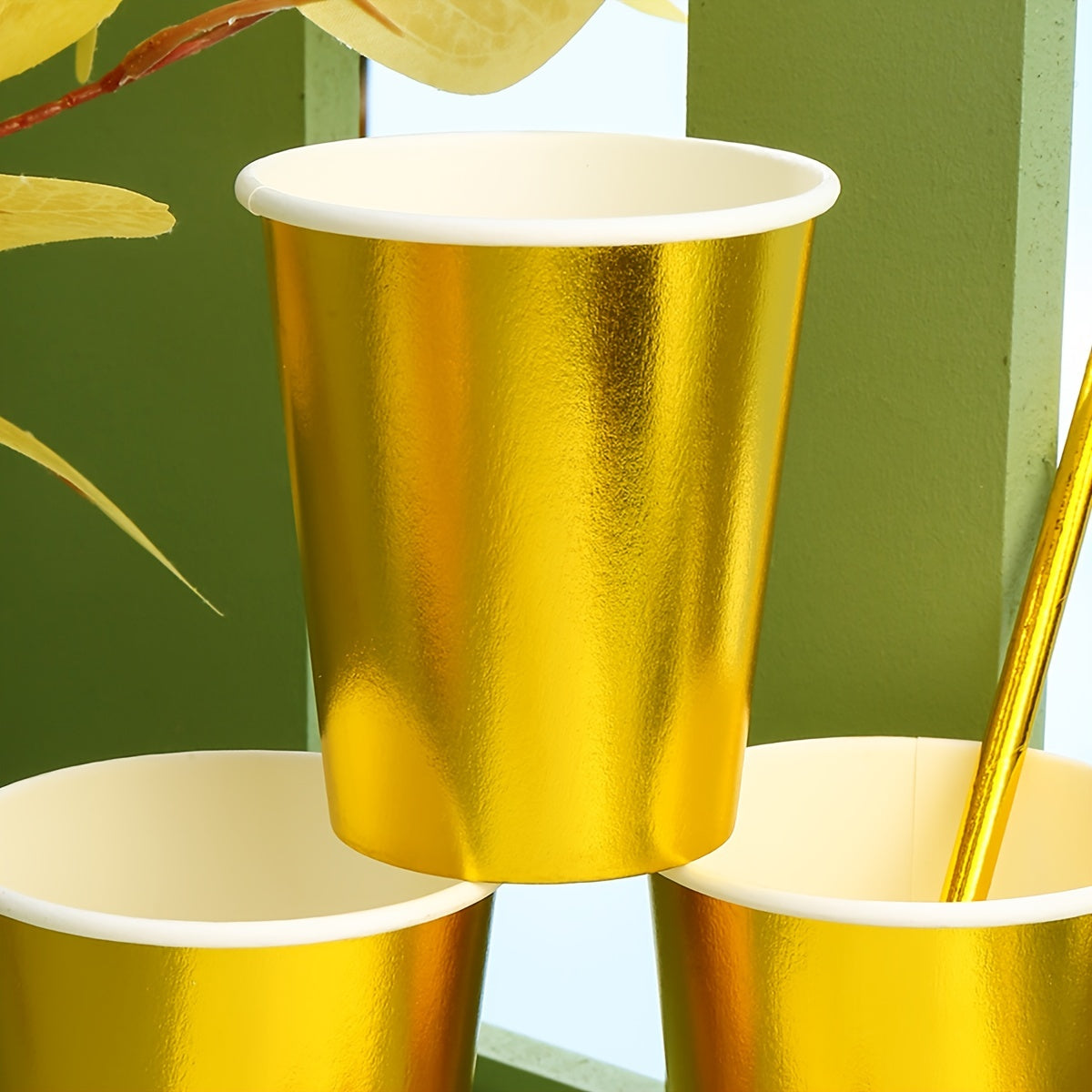 Golden Bronzing Party Disposable Paper Cups
