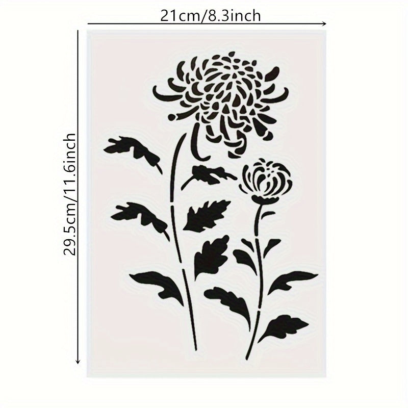 Chrysanthemum Bamboo Pattern Stencil for DIY Painting on Wall Fabric Furniture