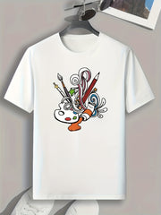 Paintbrush And Palette Print Men's Graphic T-shirt