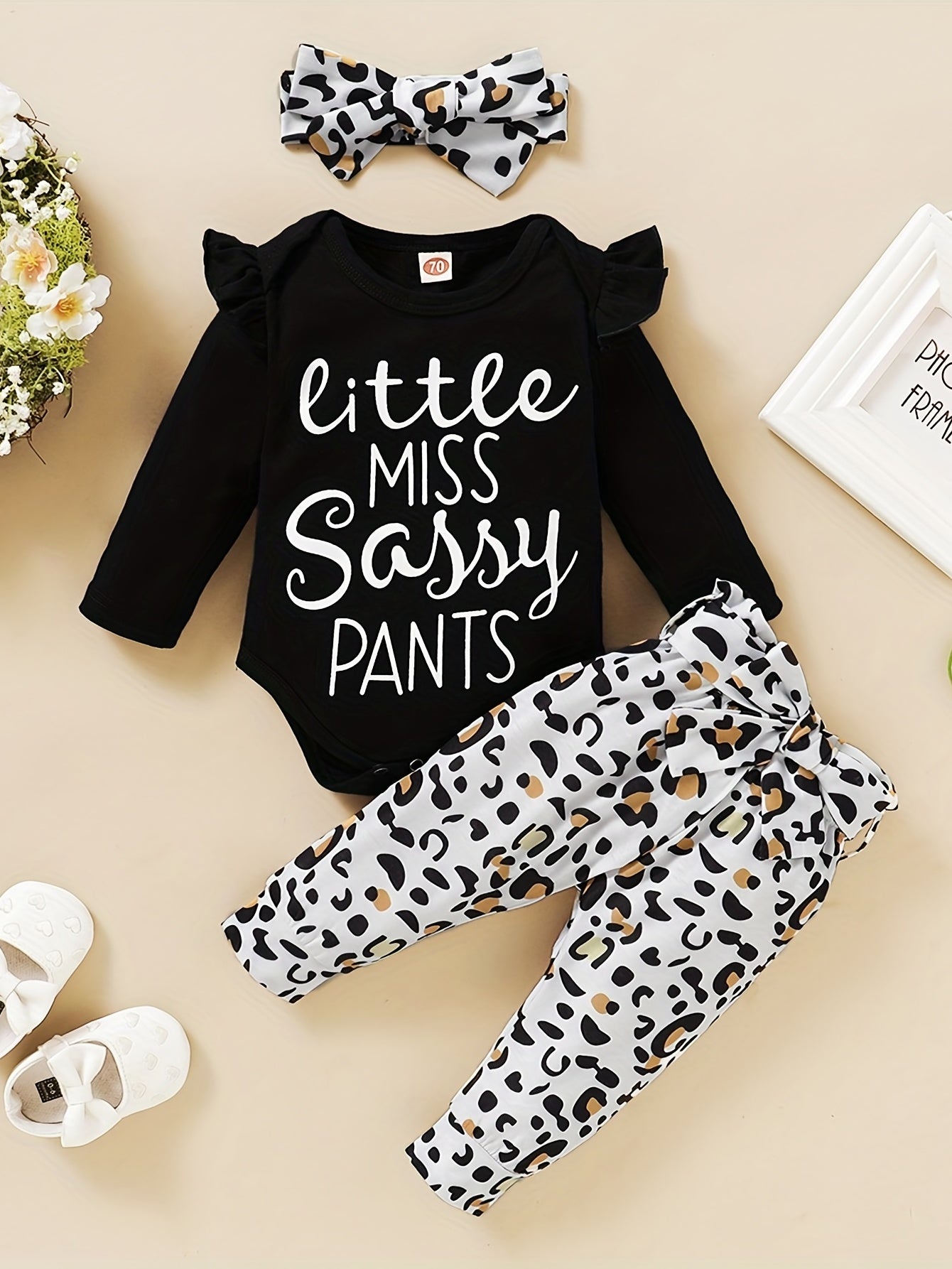 2pcs Baby Girl Ruffle Romper Floral Pants Set Newborn Outfit