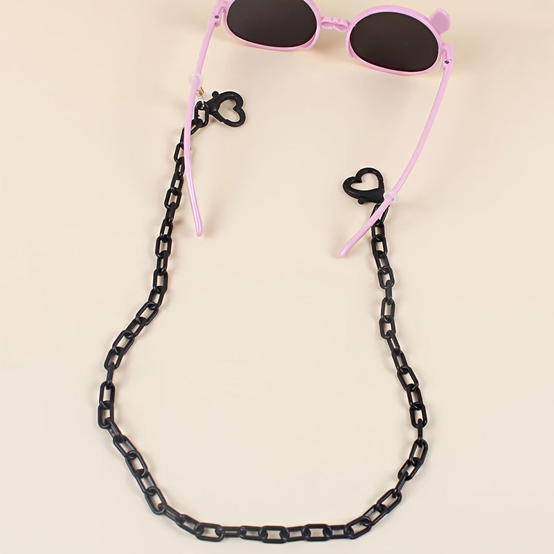 Acrylic Mask Chain Heart Button Glasses Chain