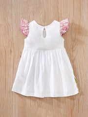 Animal Print Flutter Sleeve Baby Girl's Bodysuit