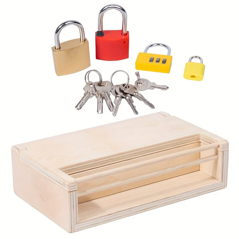 Toddler Lock and Key Toy Set for Learning - Educational Wood Toy