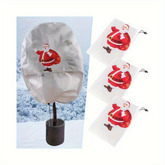 Christmas Tree Frost Cover Santa Claus Pattern Winter Plant Protection