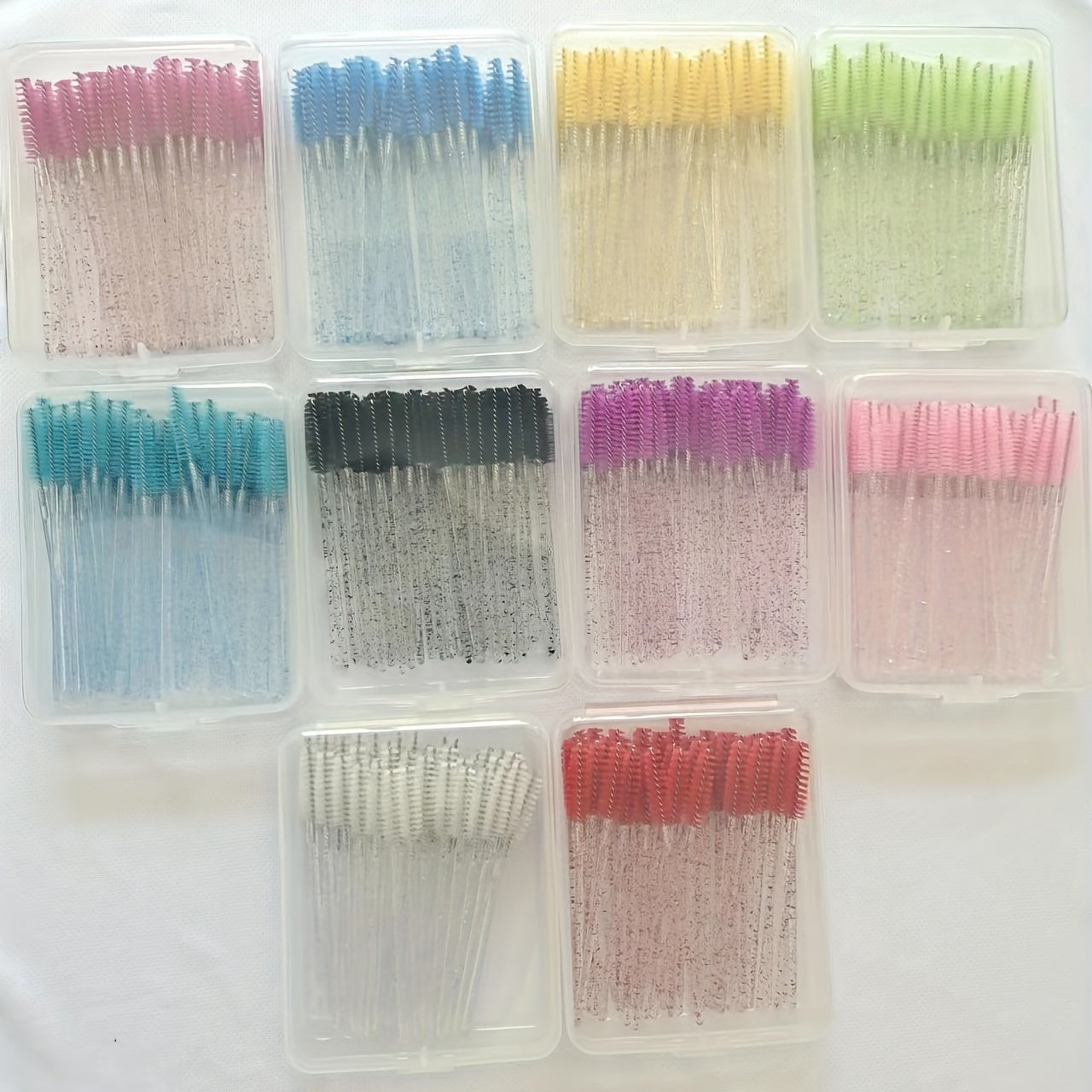 100pcs Crystal Mascara Wands Eyelash Brushes with Case