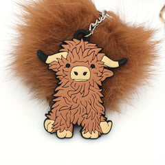 Cow Keychain Cartoon Animal Charm for Keys Backpacks Purses