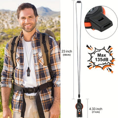7 in 1 Outdoor Emergency Survival Whistle With Lanyard