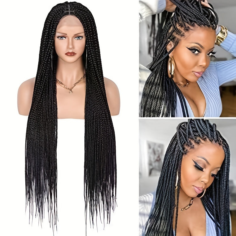 Double Lace Front Braided Wigs Knotless Cornrow Box Braids Wig with Baby Hair