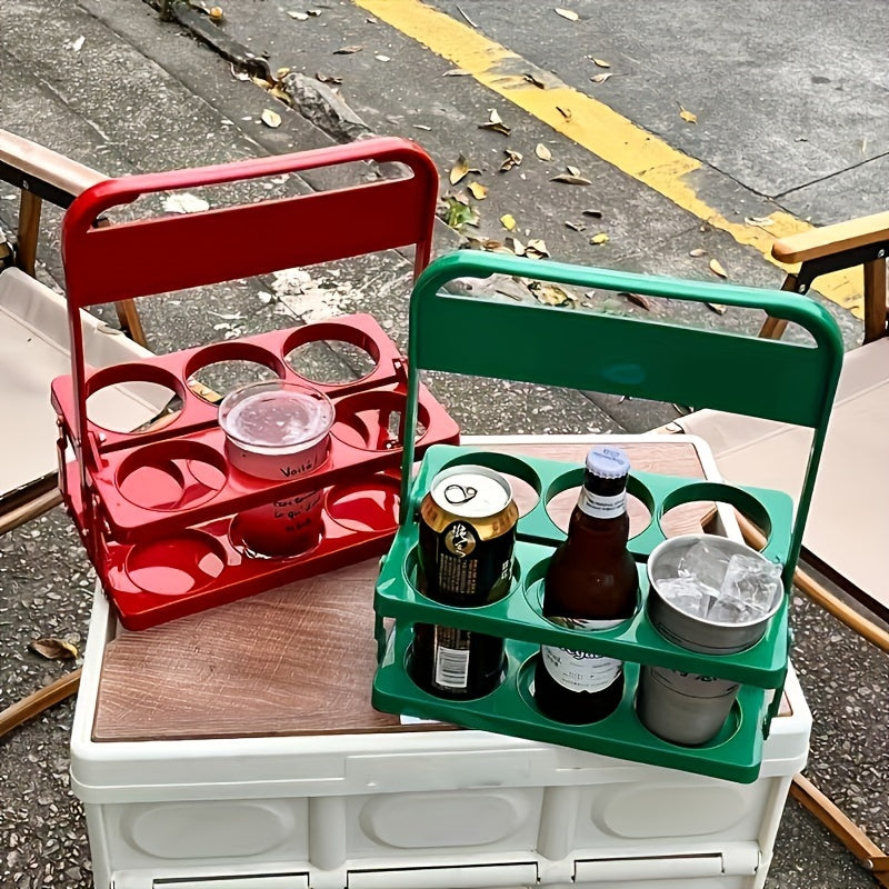 Portable Beer Holder For 6 Bottles Foldable Wine Bottle Rack