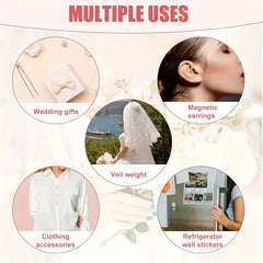 12pcs Dual Sided Magnetic Veil Weights Wedding Accessory