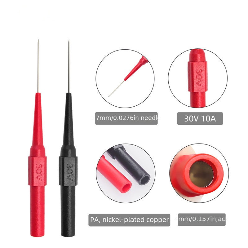 10pcs Multimeter Test Probe Back Probes Insulation Piercing Needles