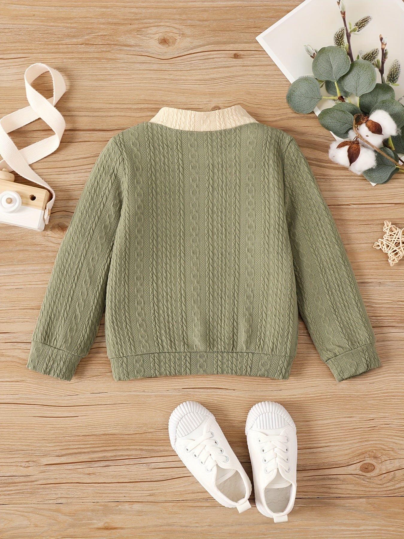 Girls' Jacquard Knit Mock Neck Sweater Tops