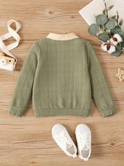 Girls' Jacquard Knit Mock Neck Sweater Tops