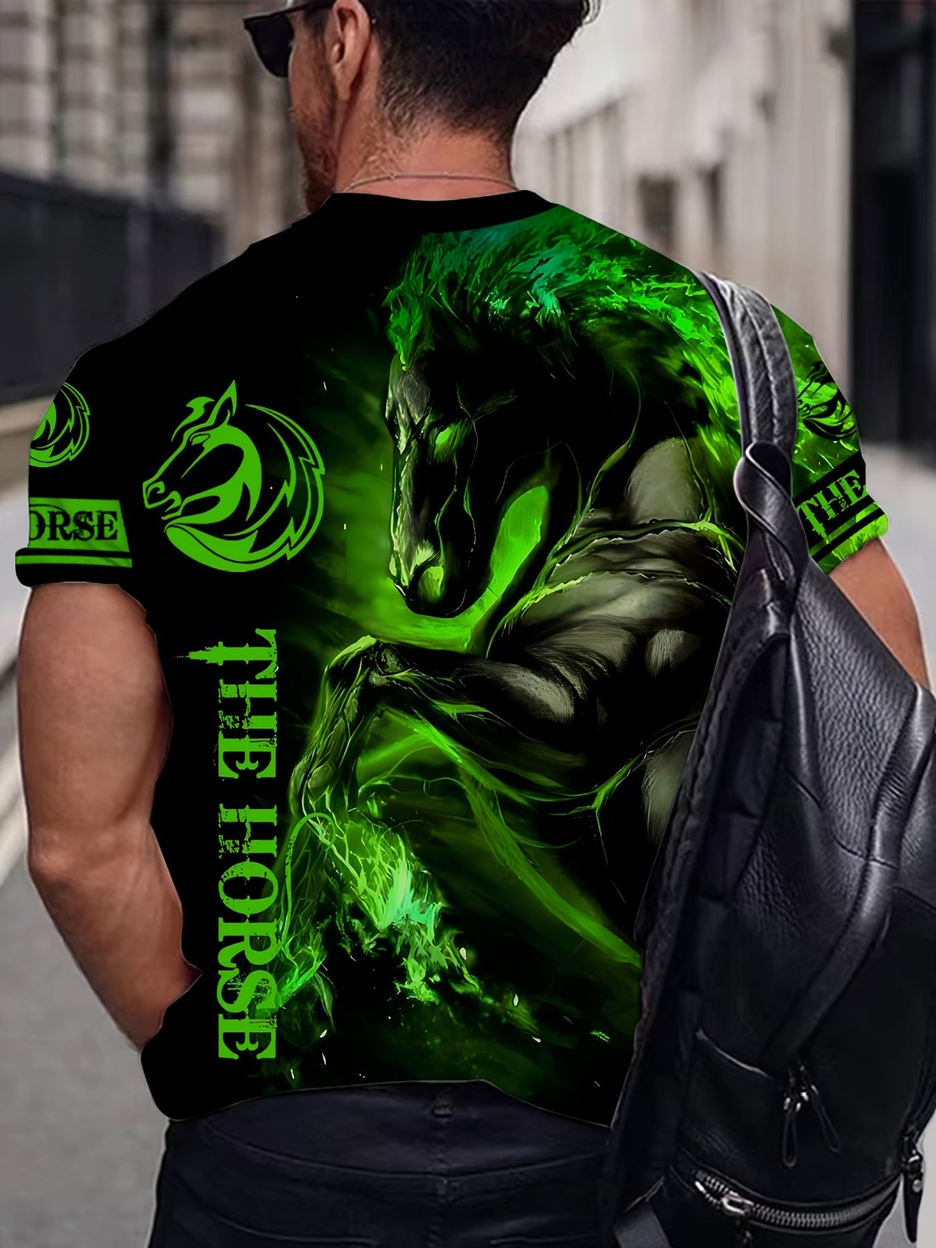 Horse 3D Pattern Print Men's Short Sleeve Comfy T-shirt Graphic Tee
