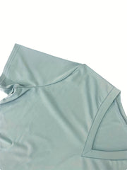 Solid Short Sleeve V Neck Tee & Tie Leggings Set