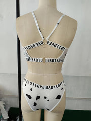 Leopard Print Bra & Panties Lingerie Set Women's Underwear