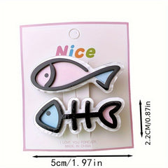 2pcs Acrylic Fish Shape Hair Clips Sweet Hair Accessories