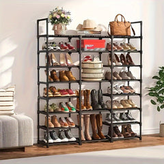 1pc Single Row Shoe Rack Stackable Shoe Storage for Closet Bedroom